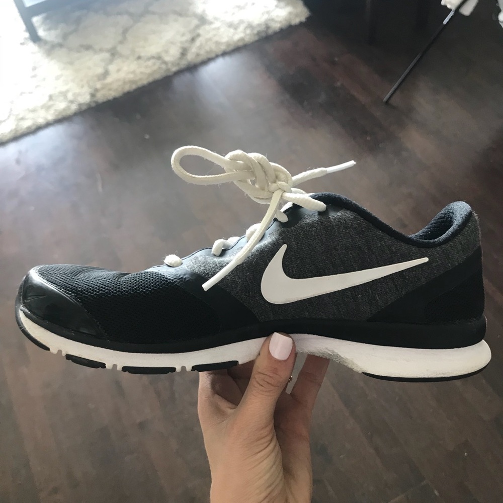 Black and grey Nike shoes